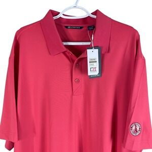 NEW Cutter & Buck Mens 2XL Forge‎ Polo Golf Shirt Pink Stretch Wicking Quick Dry